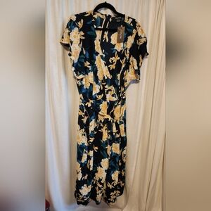 Floral Jumpsuit navy and yellow